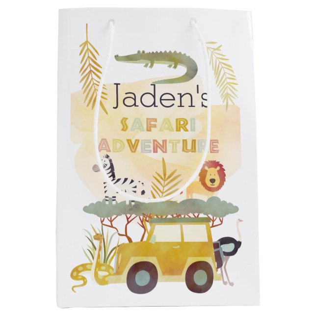 Safari adventure birthday party Gift Bag (Front)