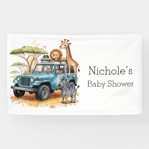 Safari Adventure Boy Baby Shower Banner
