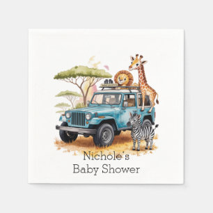 Safari Adventure Boy Baby Shower Napkin