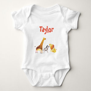 Safari Adventure Giraffe Zebra Lion Baby Bodysuit