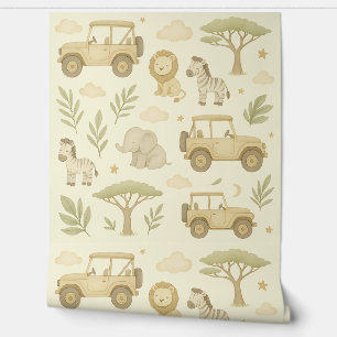 Safari Adventure Nursery Wallpaper Neutral Jungle