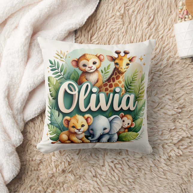 Safari Adventure Olivia Throw Pillow (Blanket)