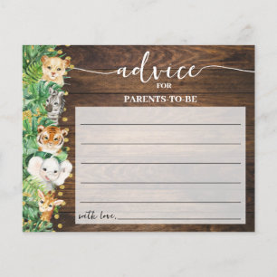 Safari Advice Mum & Dad Rustic Baby Shower Card