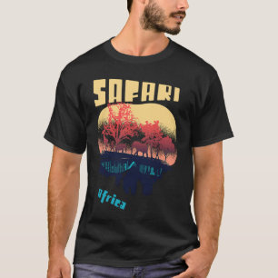 Safari Africa Serengeti Wildlife Elephants Giraffe T-Shirt
