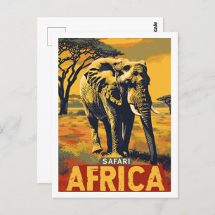 Safari Africa Vintage Famous Travel Place Postcard