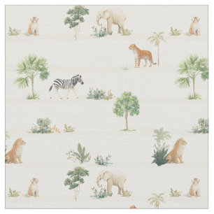 Safari African jungle animals - national park  Fabric