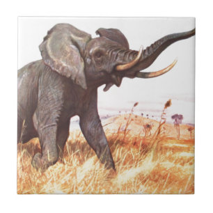 Safari African Jungle Destiny Animals Elephants Tile