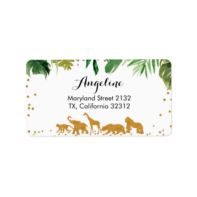 Safari animal Address Label (Front)