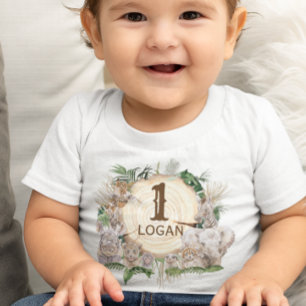 Safari Animal Babies Jungle Baby Age Name Toddler  T-Shirt