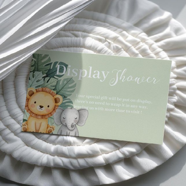 Safari Animal Baby Shower Display shower Business Card (Creator Uploaded)