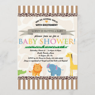 Safari Animal Baby Shower Invitation