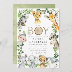 Safari Animal Baby Shower Invitation