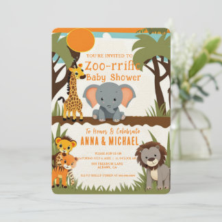 Safari Animal Baby Shower Invitations – Wild