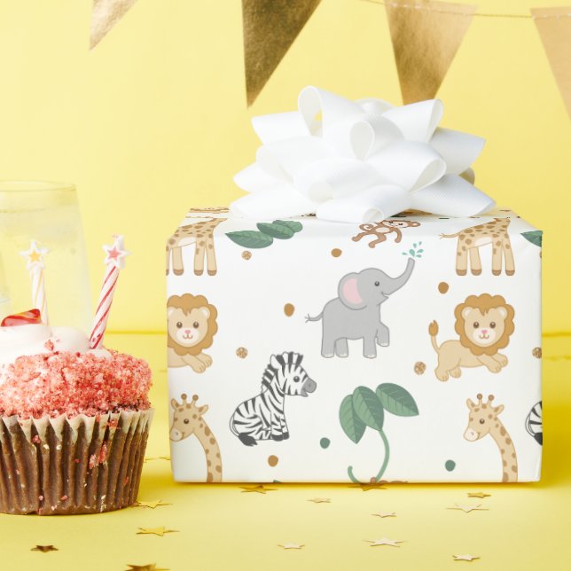 Safari Animal Baby Shower or Birthday  Wrapping Paper (Birthday Party)