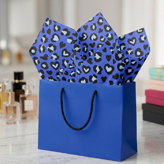 Safari Animal Blue Leopard Chic Print Pattern Tissue Paper