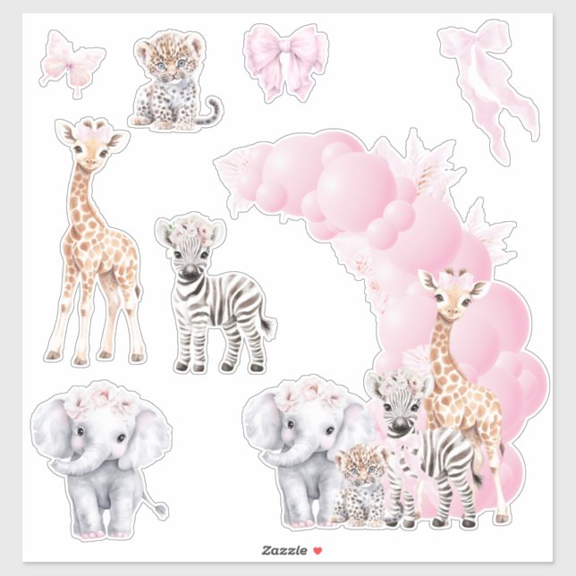 Safari Animal Blush Pink Boho Baby Girl Shower (Sheet)