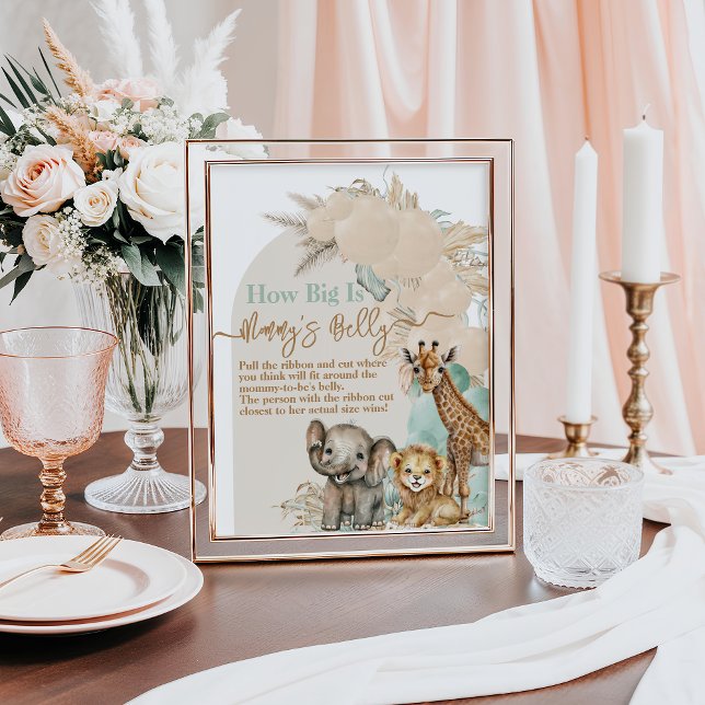 Safari animal Boho Oh Boy Baby Shower Mum Belly Poster (Creator Uploaded)