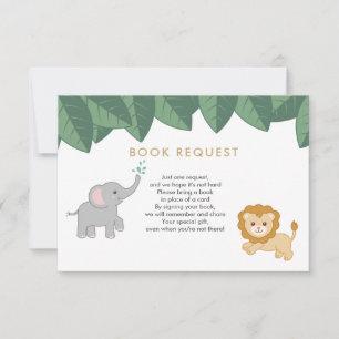 Safari animal book request Card