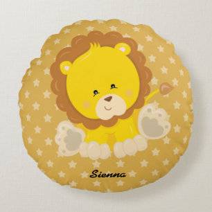 Safari Animal, choose your own background colour Round Cushion