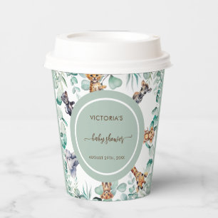 Safari Animal Cute Botanical Baby Shower  Paper Cups