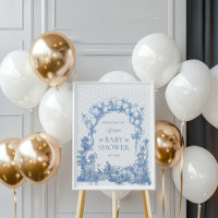 Safari Animal Dusty Blue Toile Baby Boy Shower