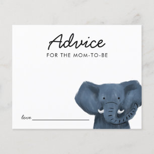Safari Animal Elephant Baby Shower Advice Card