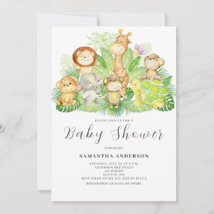 Safari Animal Gender Neutral Baby Shower Invitation