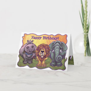 Safari Animal Happy Birthday Card