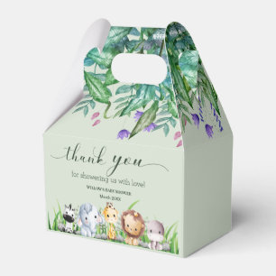 Safari Animal Jungle Green boy Baby Shower  Favour Box