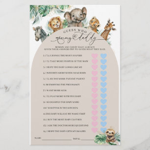 Safari Animal Jungle Modern Mum or Dad Game