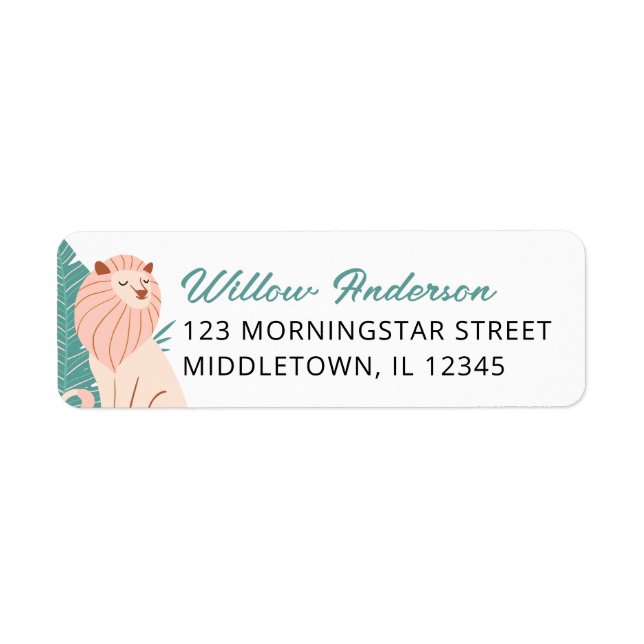 Safari Animal Lion Return Address Label (Front)