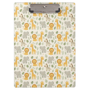 Safari animal nursery print clipboard