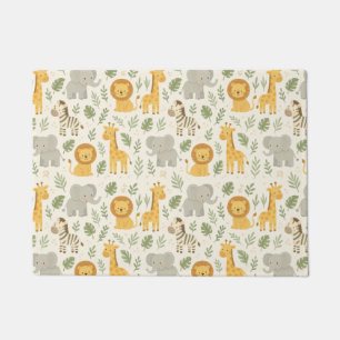 Safari animal nursery print doormat
