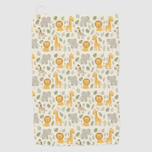 Safari animal nursery print golf towel