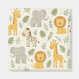 Safari animal nursery print magnet