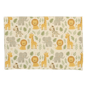 Safari animal nursery print pillowcase