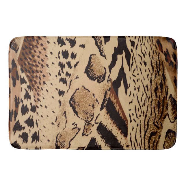 Safari Animal Print Bath Mat (Front)