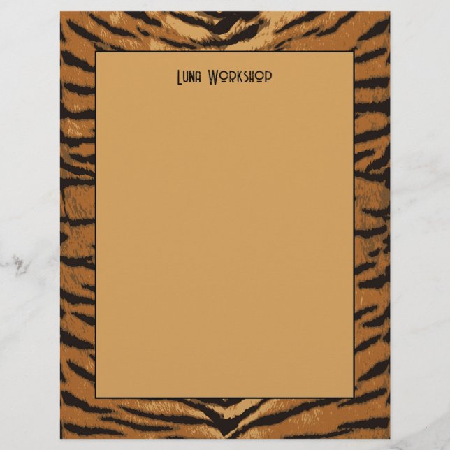 Safari Animal Print Black and Tan Tiger Paper (Front)