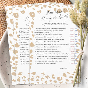 Safari animal prints , Guess Who Mummy or Daddy