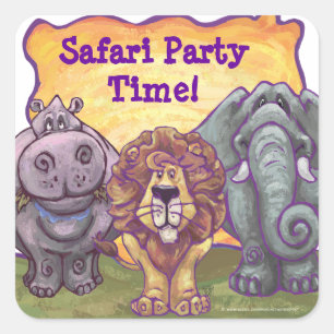 Safari Animal Safari Party Time Envelope Seal Stic