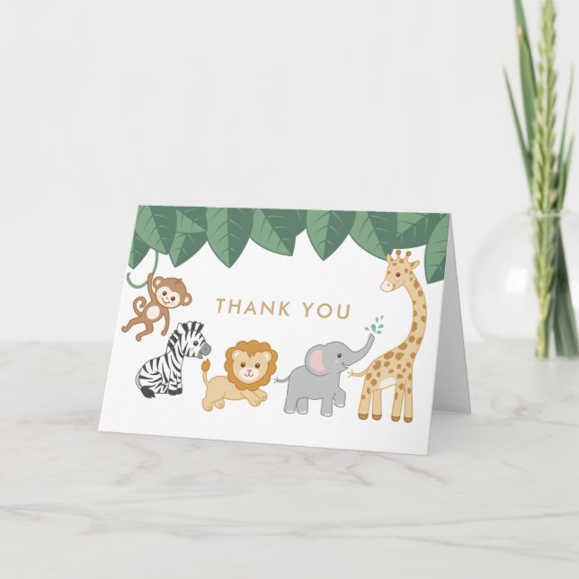 Safari animal thank you card (Front)