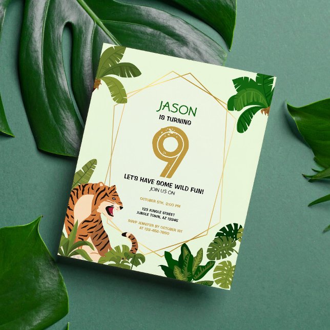  Safari Animal Tiger Budget Birthday Invitation (Creator Uploaded)