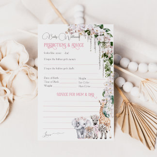 Safari Animal Tropica Flower Pink Baby Shower Game