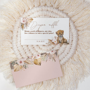 Safari Animal Tropical Floral Girl Diaper Raffle Enclosure Card