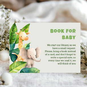 Safari animal watercolor baby shower card