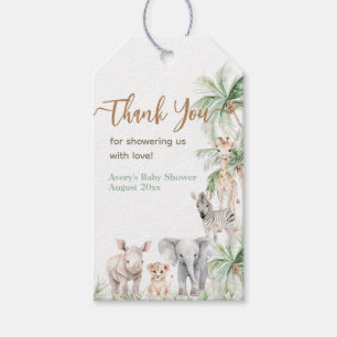 Safari Animal Wild One Baby Boy Shower Gift Tags