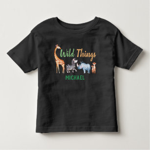 Safari Animal Wild Things Birthday Personalised Toddler T-Shirt