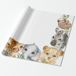 Safari animal wrapping paper