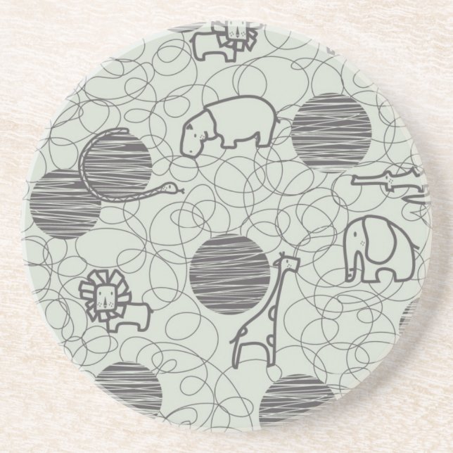 safari animals 1 coaster (Front)