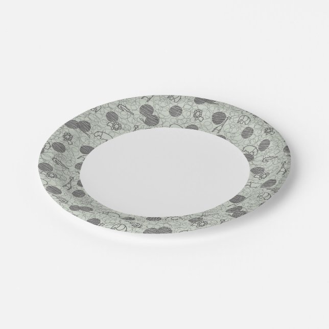 safari animals 1 paper plate (Angled)